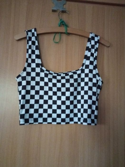 krótki top szachownica Shine