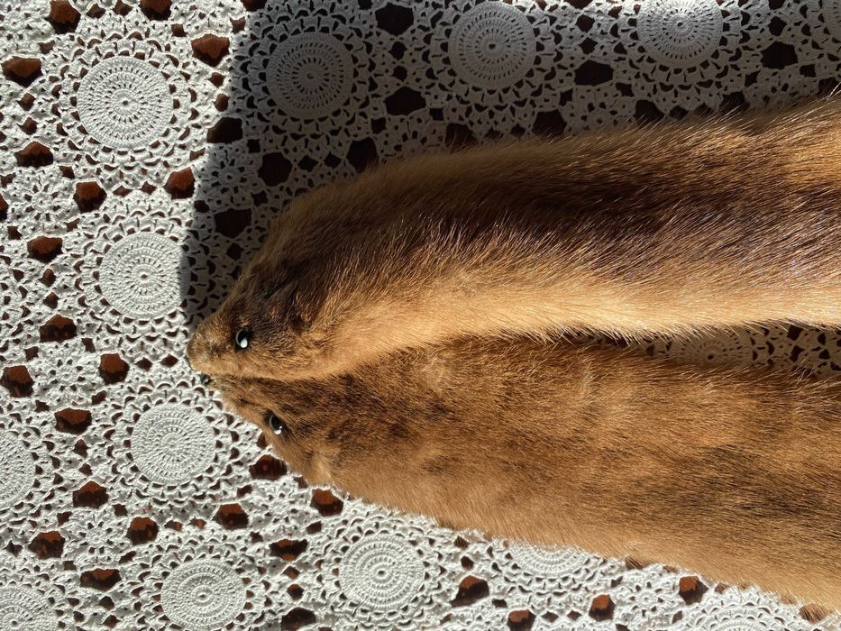 Estola de vison castanho claro