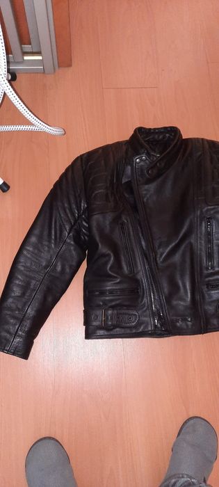 Blusão motard em couro