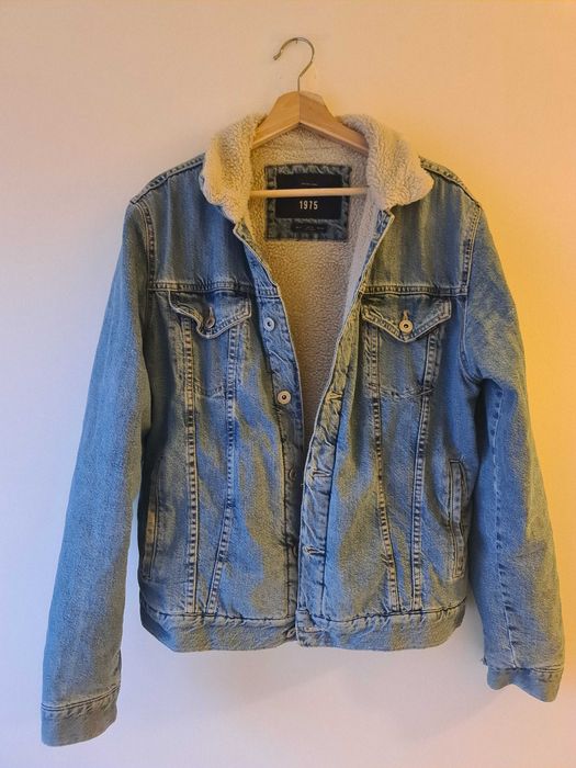 Blusão Casaco Ganga Jeans Zara Denim Tamanho 44 XL - Jaqueta Inverno