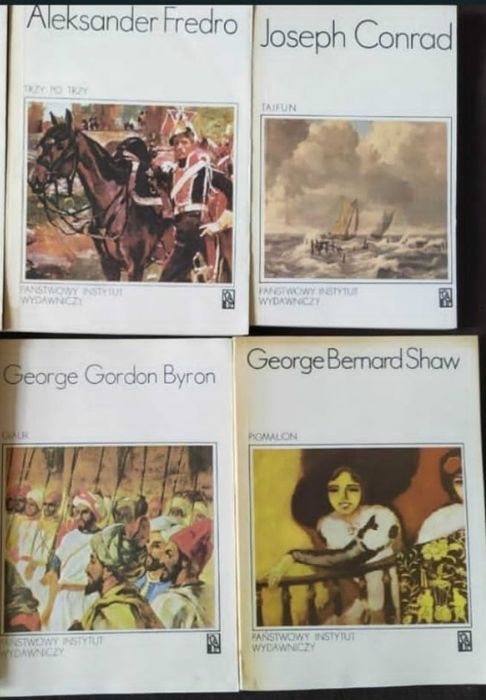 Książki 4 szt. Fredro, Conrad, Byron, Shaw