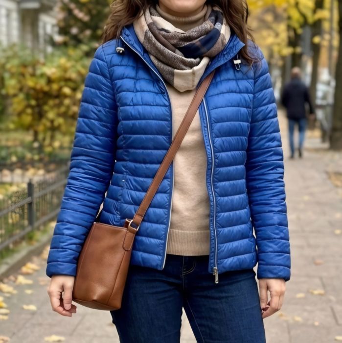 Elegancka kurtka przejściowa Massimo Dutti rozm. M niebieska lekka indygo