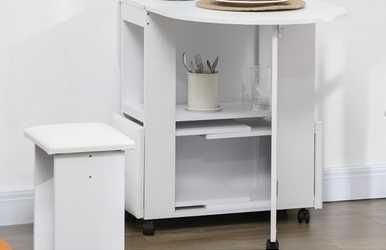 Mesa desdobrável, extensível e de apoio cozinha sala jantar  120x60x77