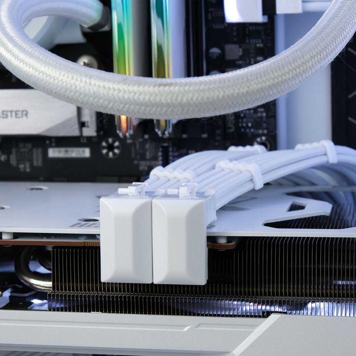 Adapter PCI-E 8 PIN 180° RVS Biały 2 szt. EZDIY-FAB RTX 3080 RX 7800 XT