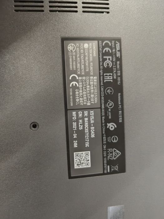 Laptop Asus vivobook x515ja i5 16gb 512gb