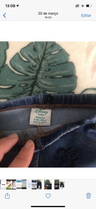 Calças Ganga Disney Menina 3-6 meses