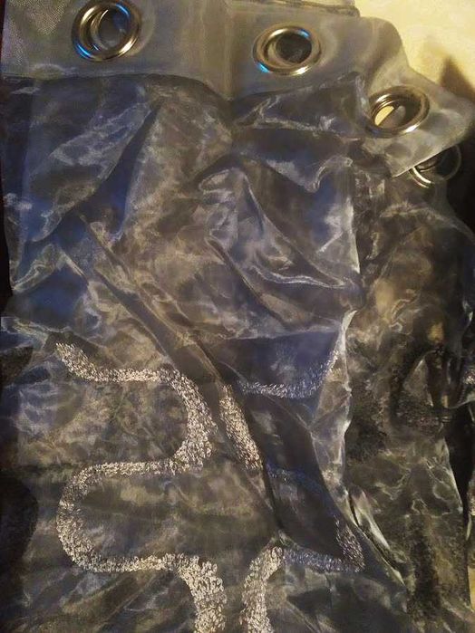 2 Cortinas Cinza 100% Poliester