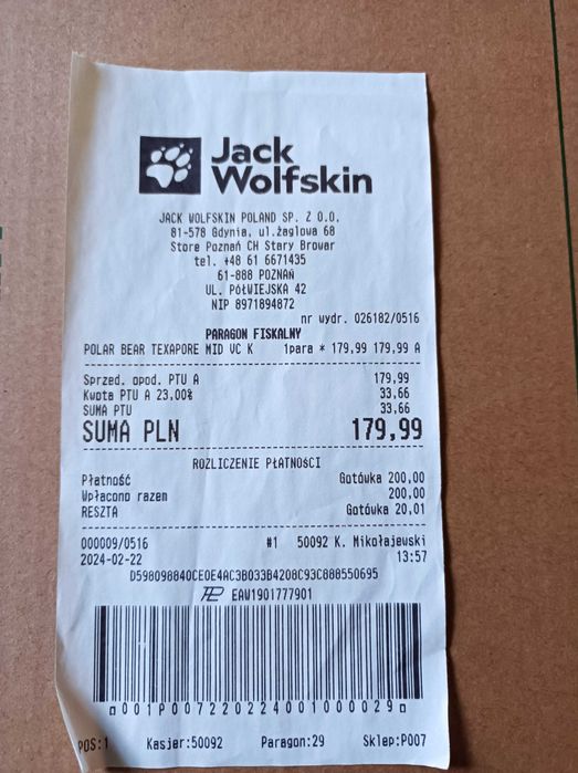 Jack Wolfskin buty zimowe dziecięce 33 rozmiar