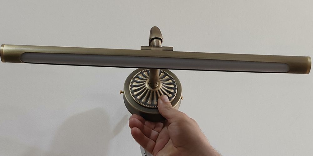 Nowy Kinkiet LED Retro Mosiądz 44cm