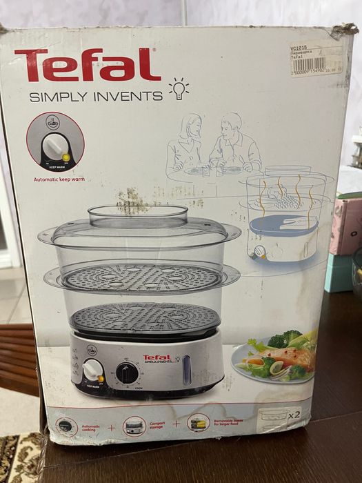 Пароварка Tefal Simply Invents 2 яруси + чаша для рису. Відмінний стан