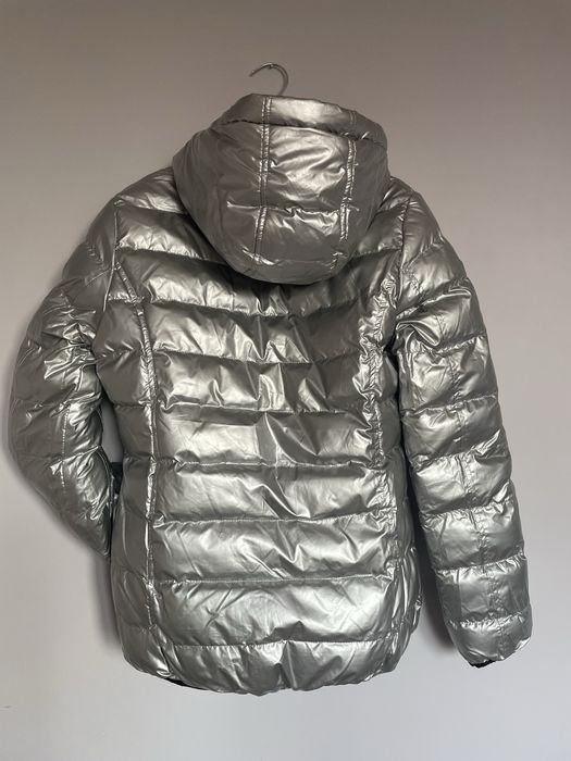 Dwustronna damska kurtka czarno-srebrna S MHM stan bardzo dobry