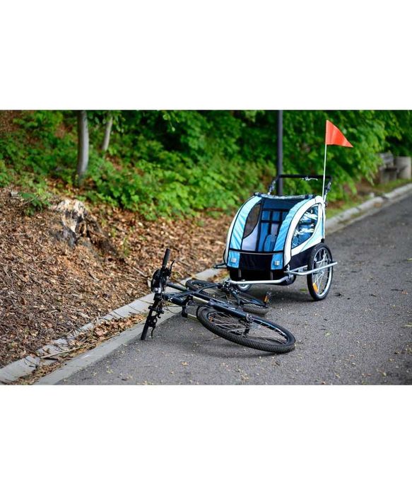 Przyczepka rowerowa z amortyzatorem 3w1 2-osobowa + JOGGER