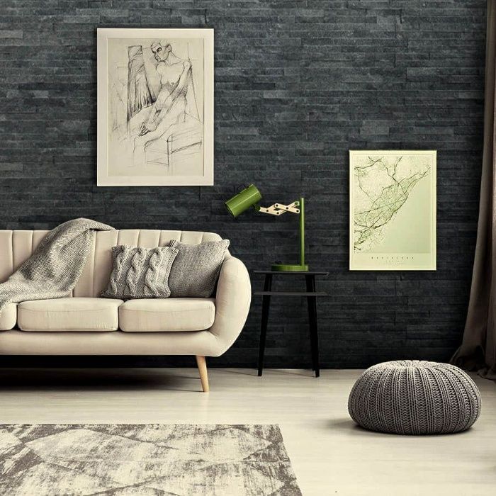 Panel Ścienny Kwarcyt Black 36x10 Kamień elewacyjny