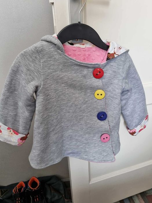 Bluza/kurteczka handmade z kapturem z uszami królika r 98/104