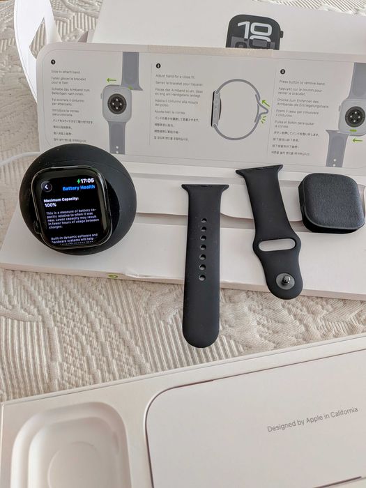 Apple Watch Series 10, 42mm, Jet Black, Como Novo, Bateria 100%