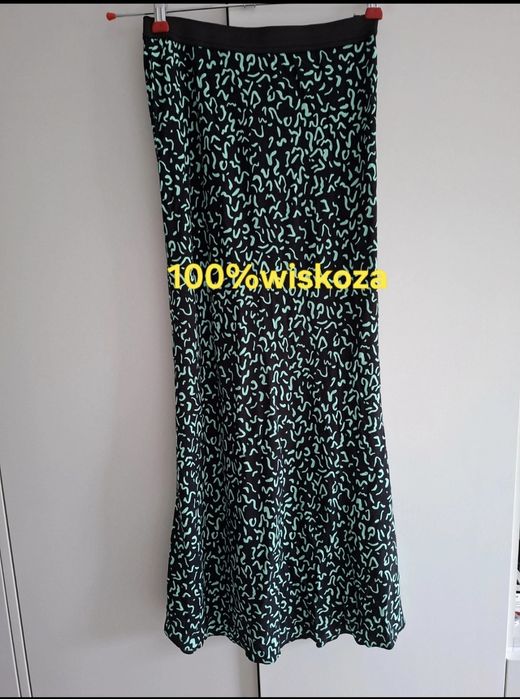 Collusion spódnica midi 38 M next lato tatuum naree h&m z wiskozy zielona