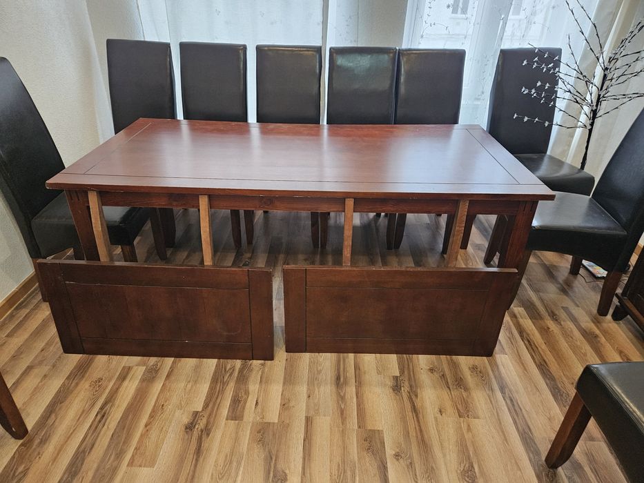 Stol duzy z drewna egzotyczneg 180×90×76o