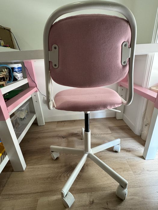 Secretaria criança PAHL + cadeira criança ORFJALL Ikea branco/ rosa