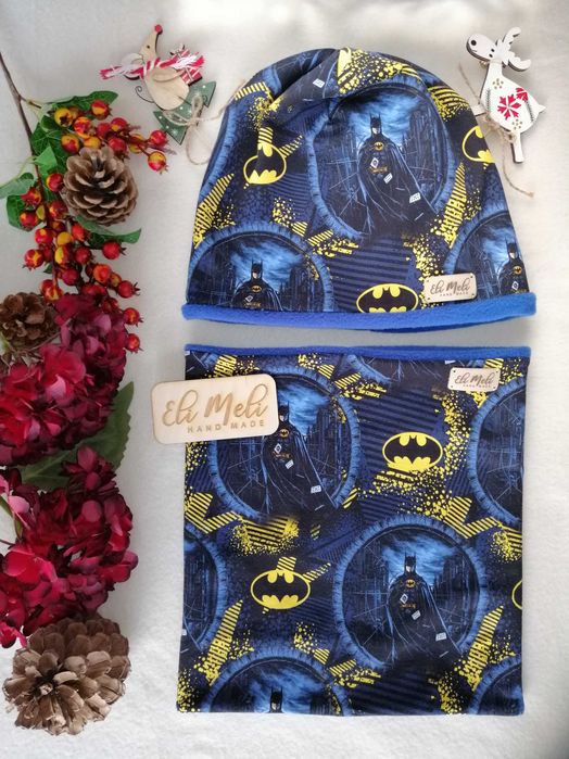 Moro, Czapka plus komin, szyty na miarę, zestaw wiosenny, Bing, Batman