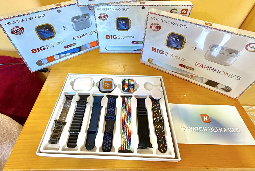 Smartwatch Ultra 3 Max Suit + Earphones Tudo em um kit incrível!