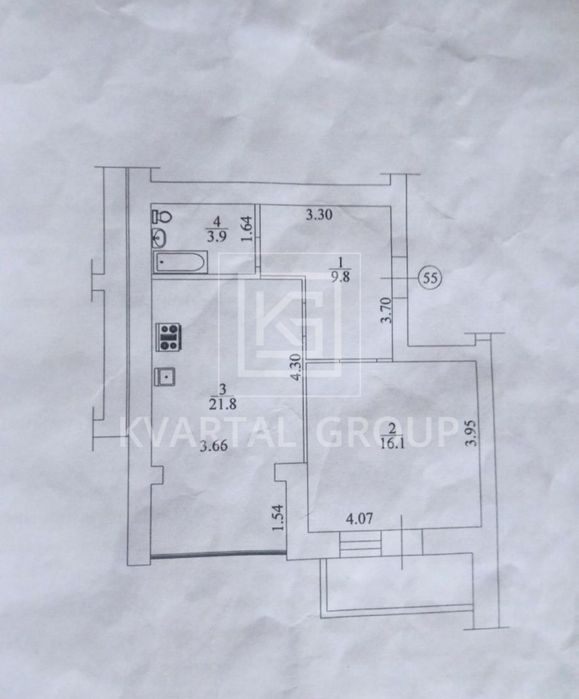 Евродвушка 53м2 жк Мюнхаузен