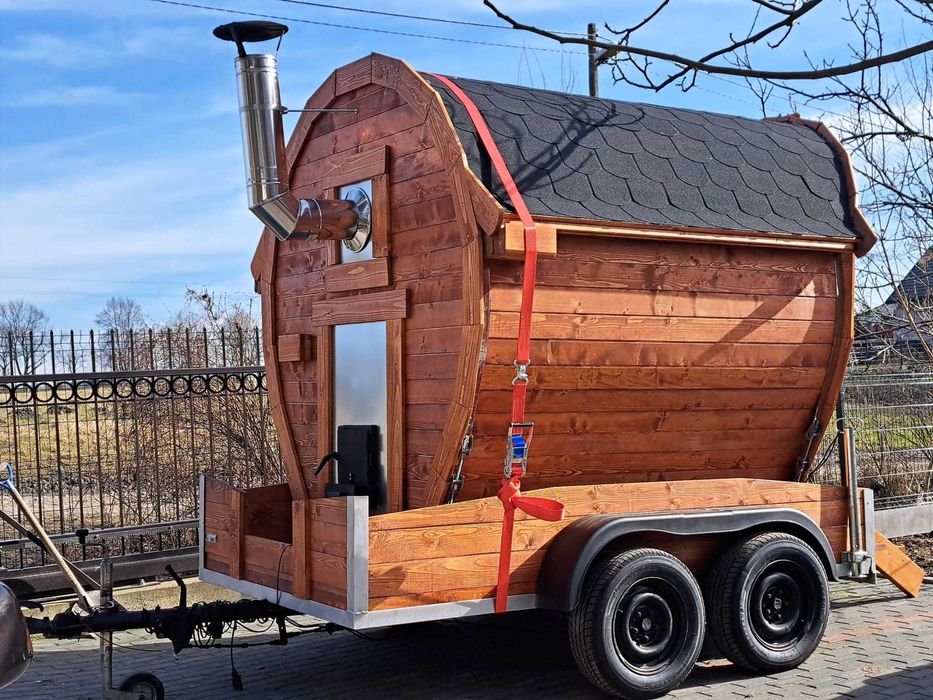 Sauna mobilna 6-osobowa | Piec na drewno | LED | 2025