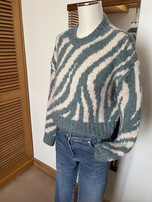 Pull-over Zara verde e branco