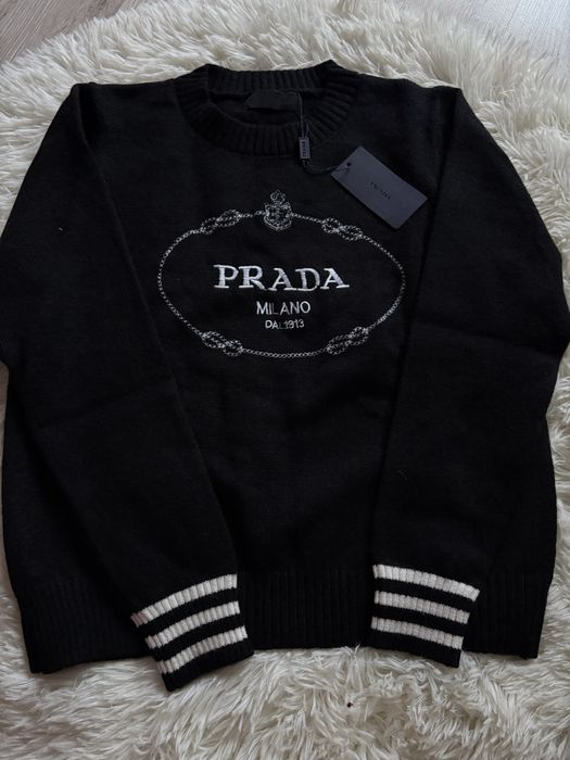 Жіночий светр прада білий,чорний,сірий, женский свитер прада черный