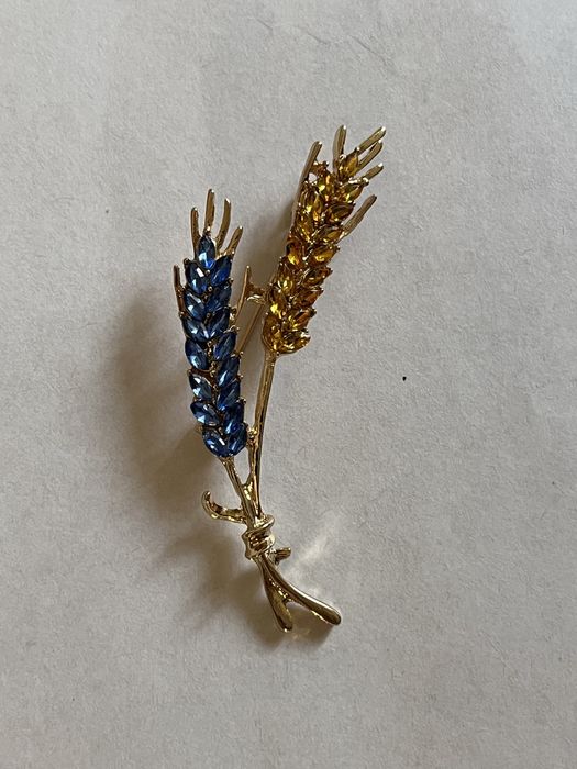 Брошки в патріотичному стилі, лаванда і грона винограду.