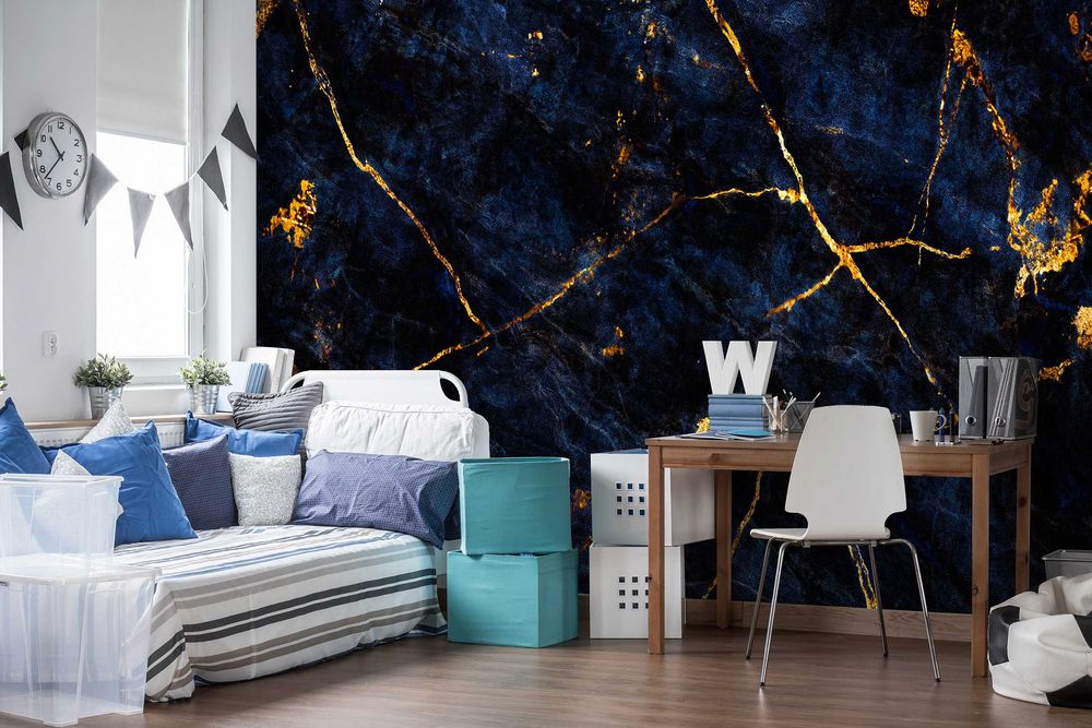 Fototapeta Granatowy Marmur Kamień Do Pokoju Na Twój Rozmiar + KLEJ