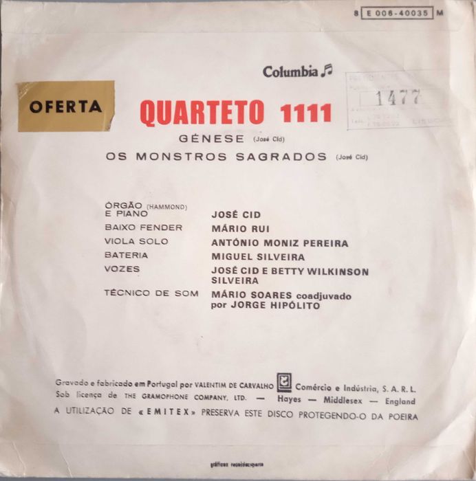Quarteto 1111	- - - - -	Génese	- - - - -	Single