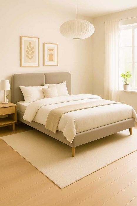 Łóżko Agata meble na wymiar tapicerowane wezgłowie wysokie nóżki 160