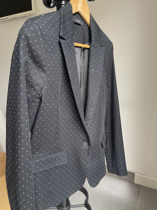 Marynarka czarna w białe groszki 40