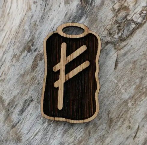 FEHU Runa - Futhark, Drewno