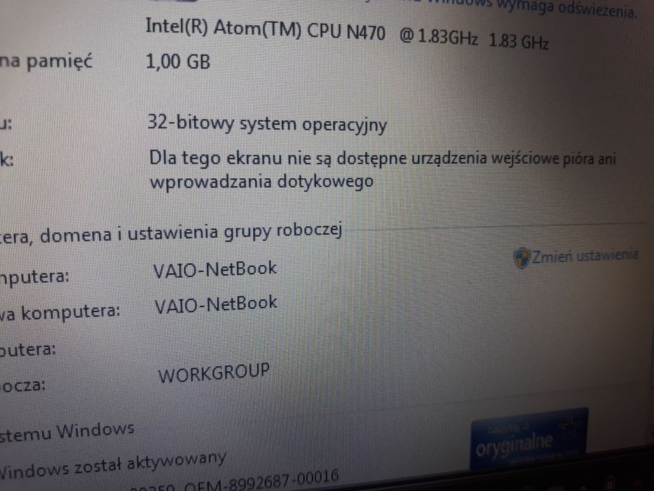 Notebook laptop sony vario pcg-21313m vpcm12m1e