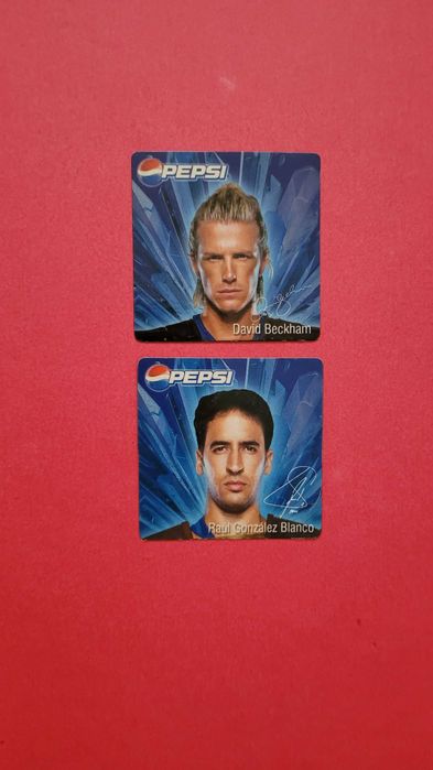Magnesy na lodówkę Pepsi David Beckham i Raul Gonzalez Blanco