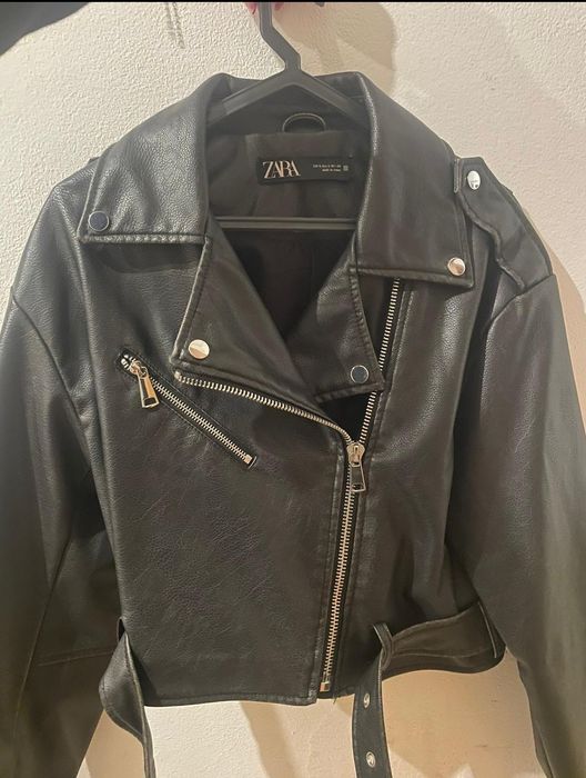 Casaco de Couro Preto