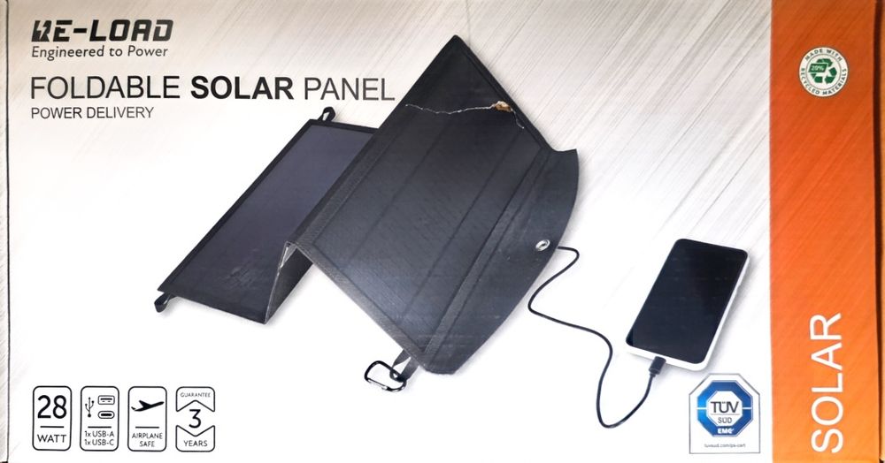 Ładowarka solarna składana Re-load 28W 4600 mAh USB-A USB-C panel słoneczny