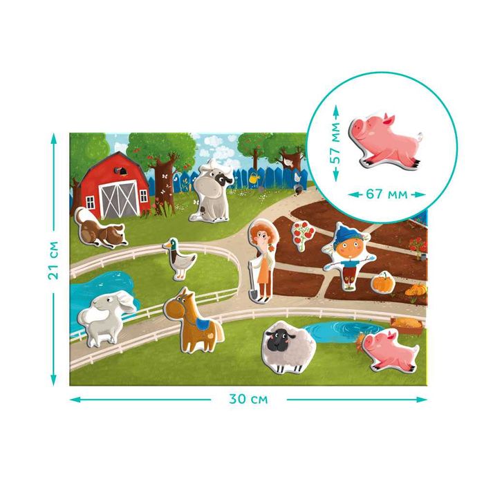 Магнітна гра Dodo Ферма 44 магніти, Зоопарк 35 магнітів