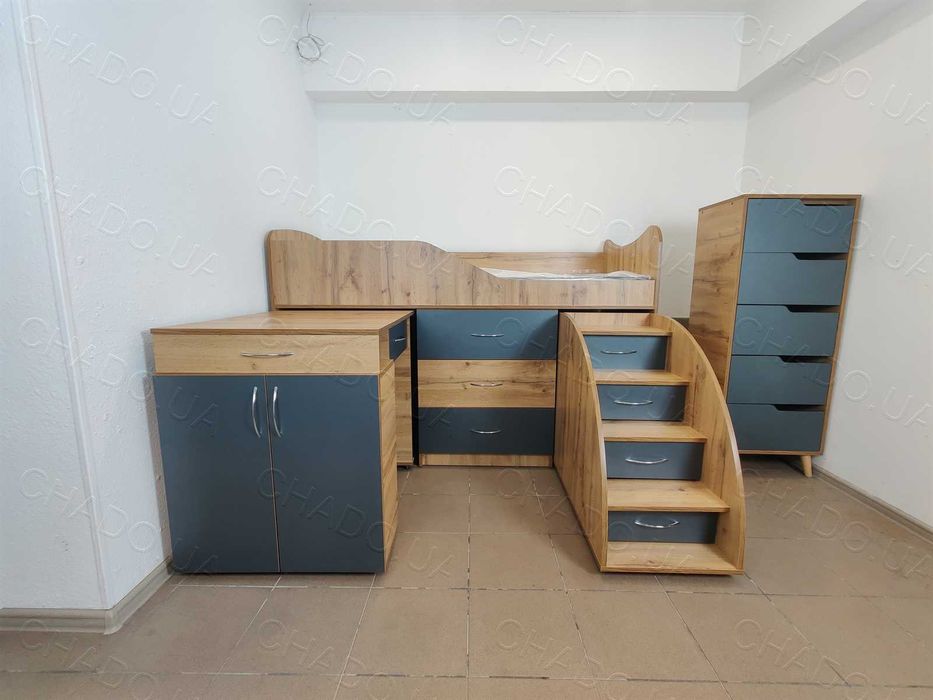Ліжко комод, меблі в дитячу, кровать чердак, дитяче ліжко