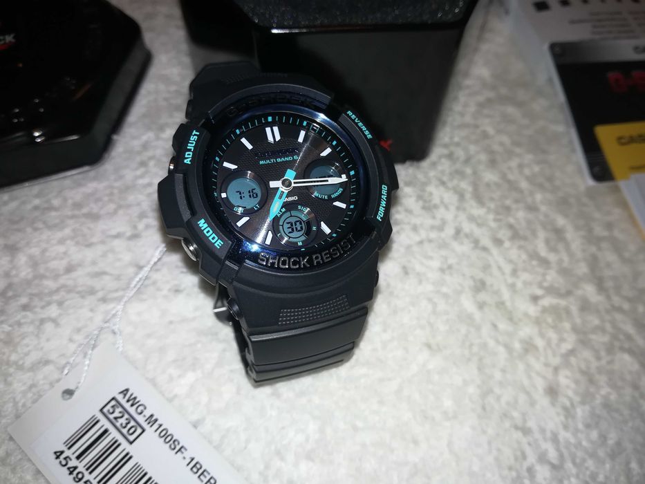 casio g-shock awg-m100sf-1ber solar (relógio)