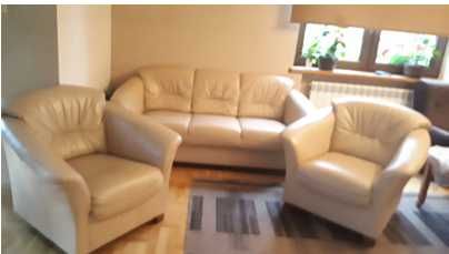 sofa skórzana wraz z fotelami KLER