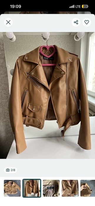 Куртка підліткова на дівчинку  від Zara, розмір XS, світло -коричнева, в ідиальному стані