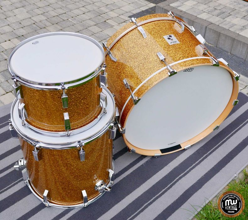 ‼️ Perkusja Sonor Phonic 22", 13", 16" Gold Sparkle Vintage ‼️