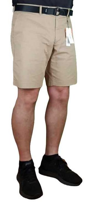 Męskie spodenki Calvin Klein -beżowe shorty z paskiem K10K111788 - W38