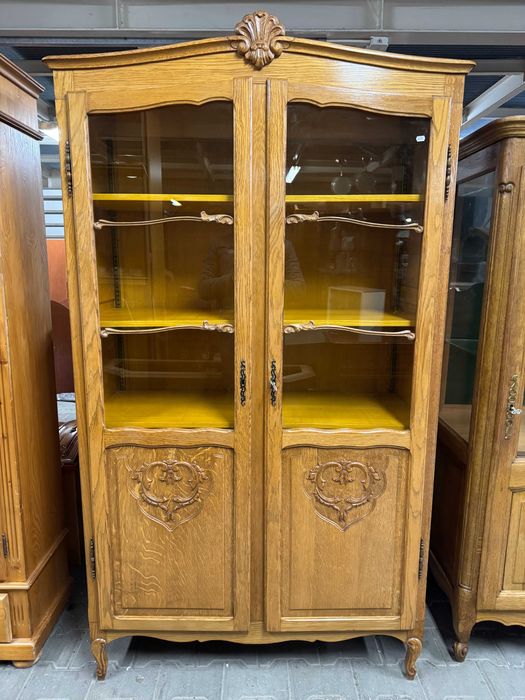 Witryna drewniana Ludwik biblioteka dębowa gablota drewniana