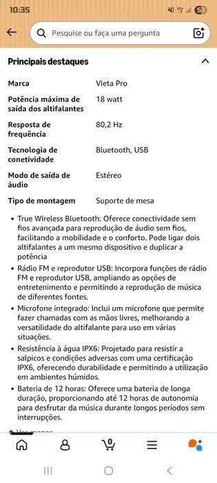 Coluna bluetooth Vieta Pro
