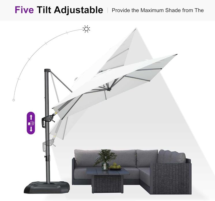 Nowy parasol ogrodowy / obrotowy 360° / 2,7x2,7m / taras/ UV / A3469!