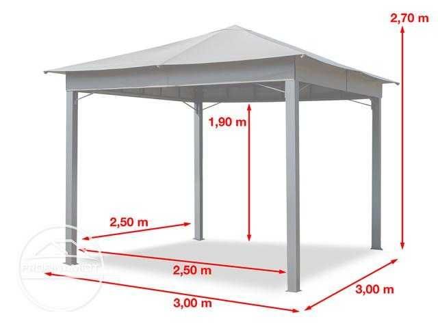 Pawilon ogrodowy Sunset Premium szary 3x3m gratis wysyłka