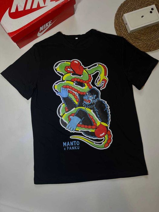 Футболка чоловіча / футболка чорна/ манто/ MANTO/ MANTO PANCU/ ПАНКІ